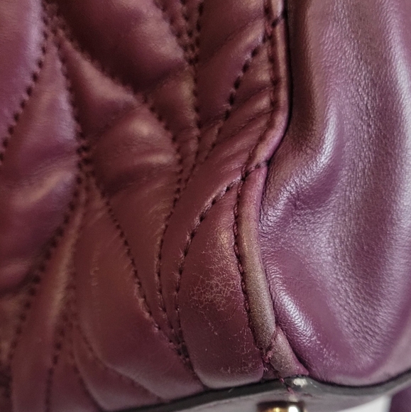 Kate Spade Meena Briar Lane Quilted Leather Handbag Crossbody in Plum Color - Picture 13 of 16